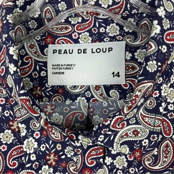 Peau De Loup | Paisley Long Sleeve Cotton Blouse Size 14 - Picture 4 of 7